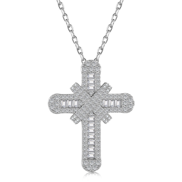 Sterling Silver Princess Cross Necklace