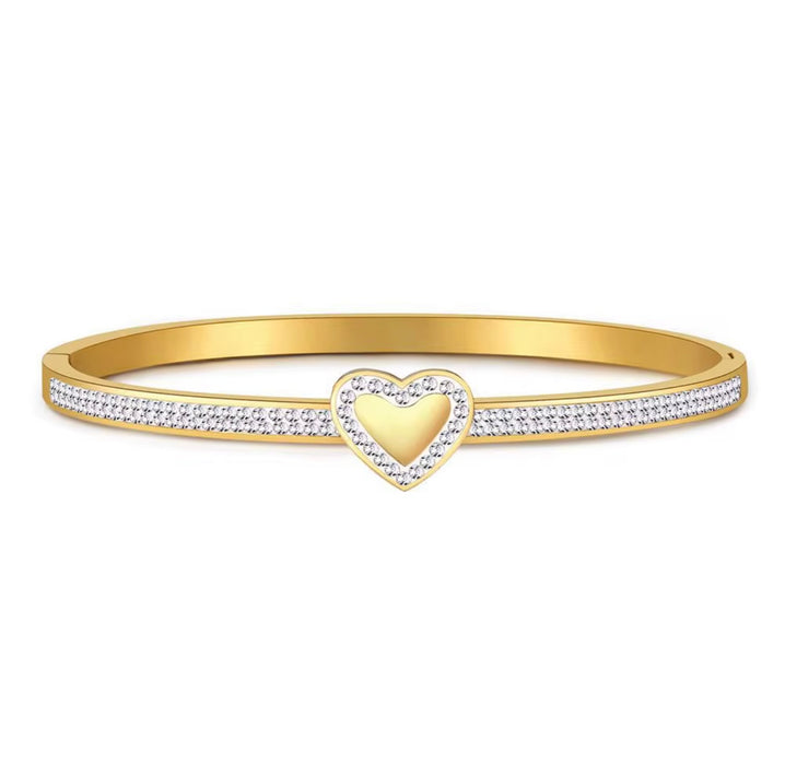 Gold Heart Bangle
