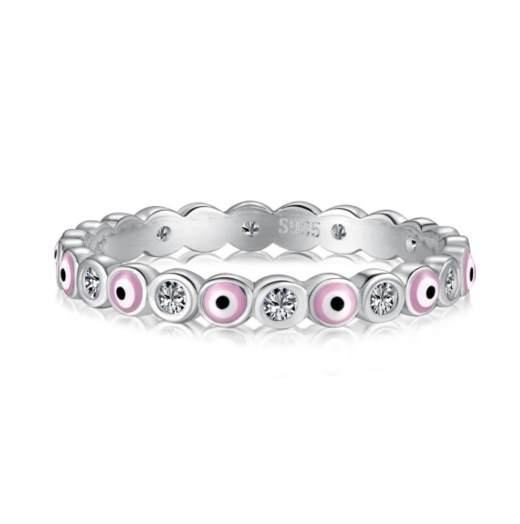 Pink Evil Eye Ring