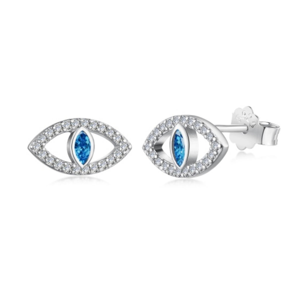 Blue Eye Stud Earrings
