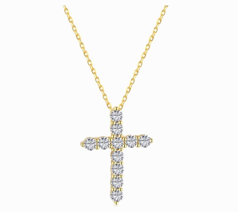 Gold Mini Cross Necklace
