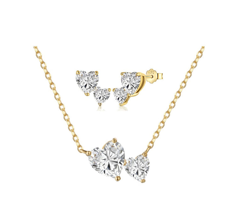 Gold Double Heart Set