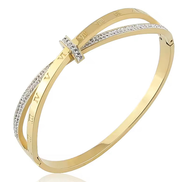 Gold Cross Bangle