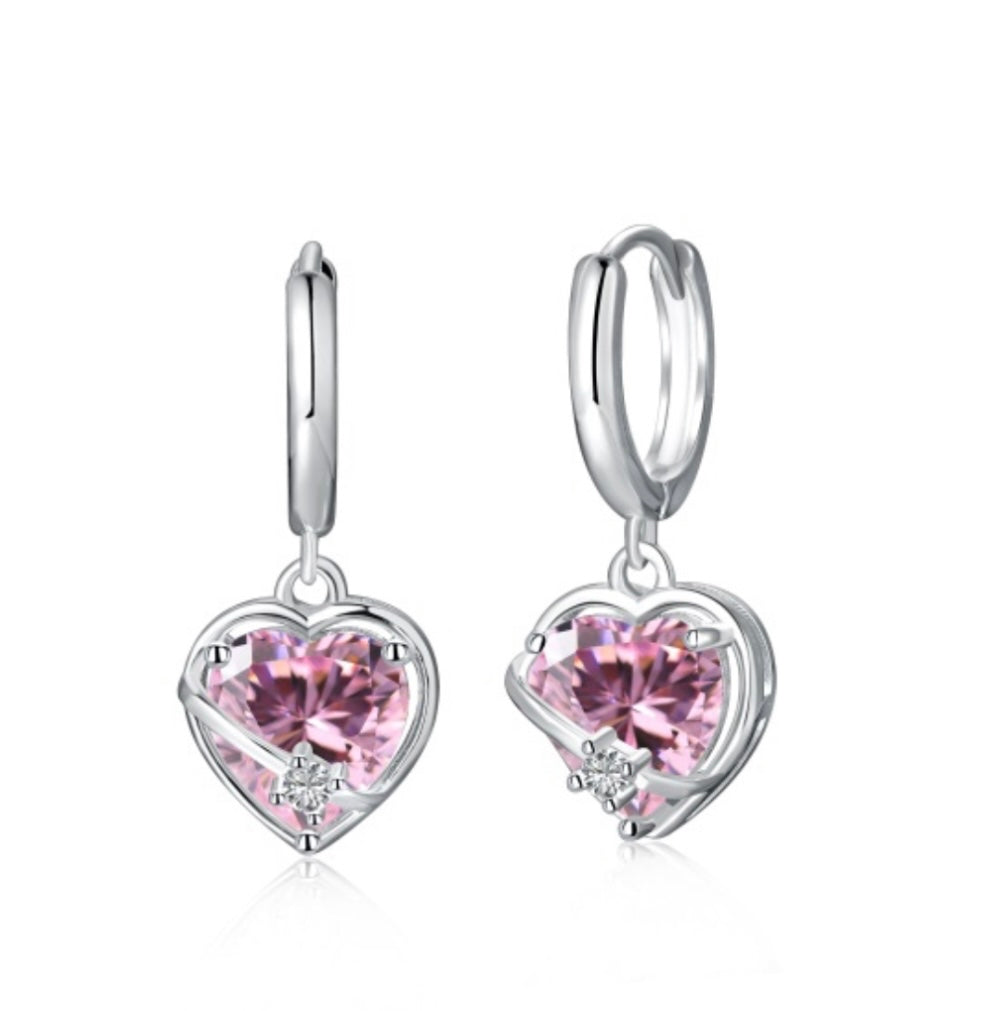 Pink Heart Earrings