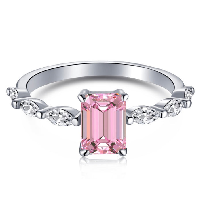Sterling Silver Pink Aura Ring