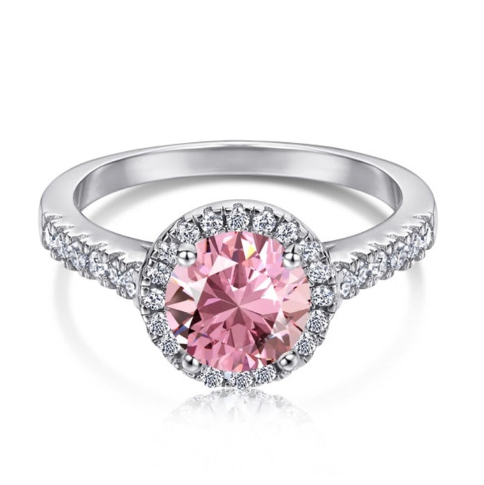 Sterling Silver Pink Circle Ring