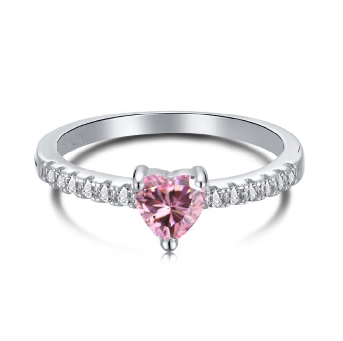 Pink Dainty Heart Ring
