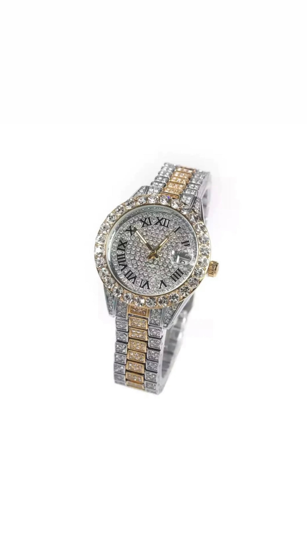 Gold & Silver Icy Watch