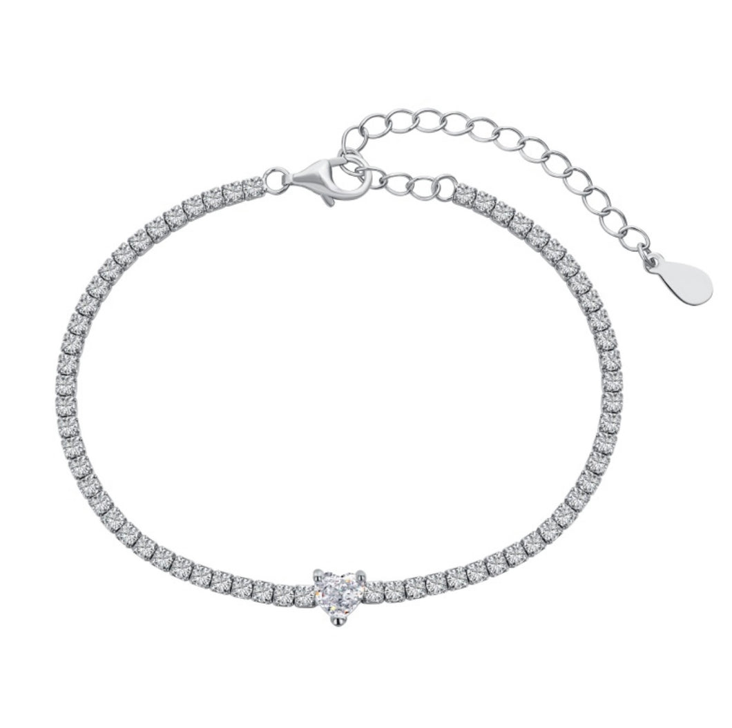 Sterling Silver Heart Bracelet