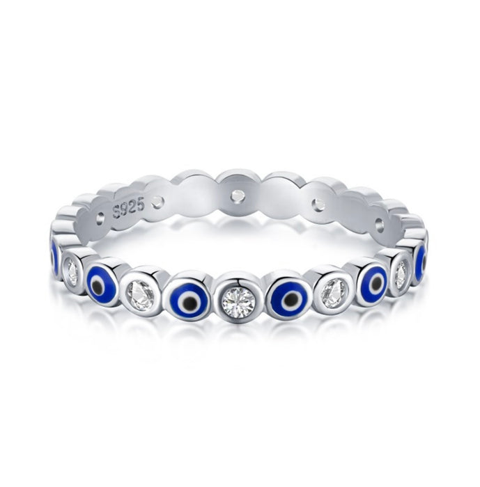 Sterling Silver Evil Eye Ring