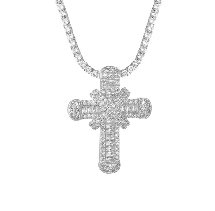 Icy Cross Necklace