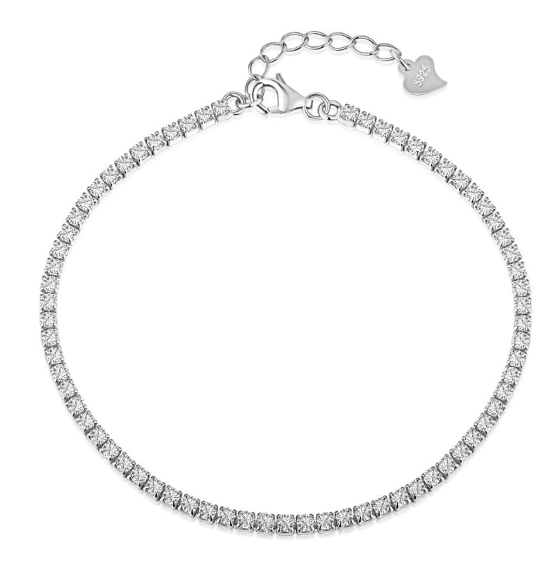 Sterling Silver Tennis Bracelet/Anklet